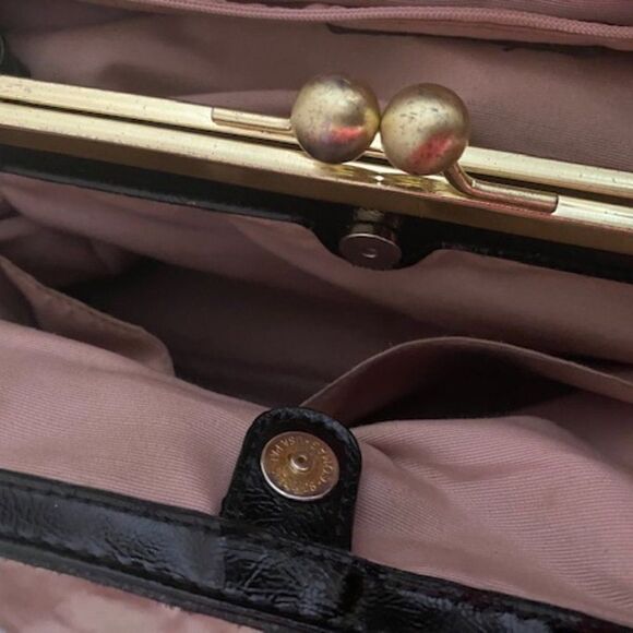 Coach Signature Stripe framed Satchel Patent leather trim - Picture 5 of 10